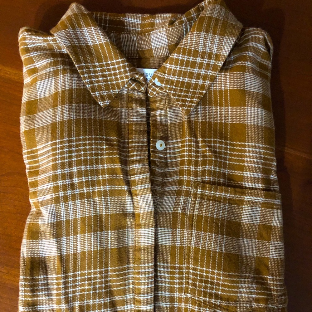 Sawyer Twill Cocoa Plaid Long Sleeve Top
